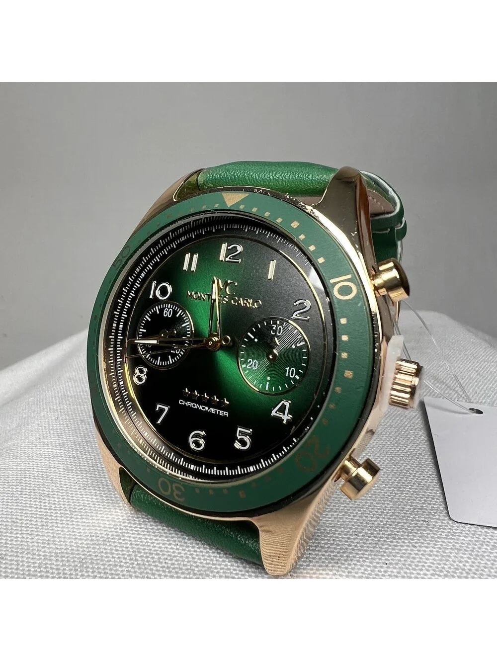 Montres Carlo Men's Quartz Chronograph Green Dial 46mm